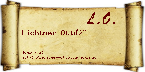 Lichtner Ottó névjegykártya